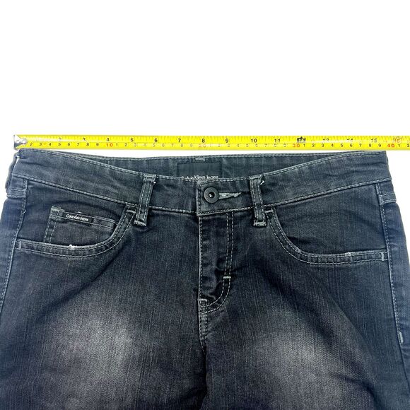 Calvin Klein Womens Jeans Size 28/32 Black Denim BootCut Button - Picture 8 of 16